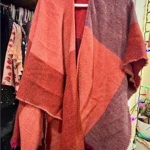 Colorblock Women's Poncho Sweater